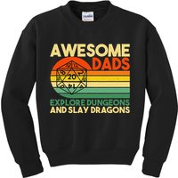 Awesome Dads Explore Dungeons Dm Rpg Dice Dragon Kids Sweatshirt