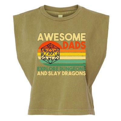 Awesome Dads Explore Dungeons Dm Rpg Dice Dragon Garment-Dyed Women's Muscle Tee