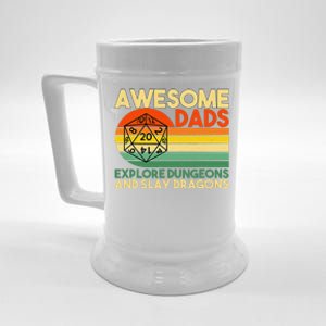 Awesome Dads Explore Dungeons Dm Rpg Dice Dragon Beer Stein