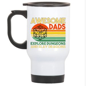 Awesome Dads Explore Dungeons Dm Rpg Dice Dragon Stainless Steel Travel Mug