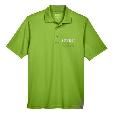 Abuelo Definition Funny Puerto Rican Mexican Fathers Day Men's Origin Performance Pique Polo