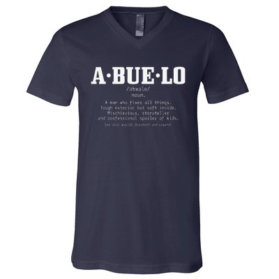 Abuelo Definition Funny Puerto Rican Mexican Fathers Day V-Neck T-Shirt