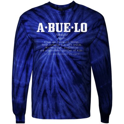 Abuelo Definition Funny Puerto Rican Mexican Fathers Day Tie-Dye Long Sleeve Shirt