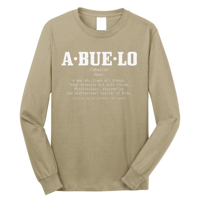 Abuelo Definition Funny Puerto Rican Mexican Fathers Day Long Sleeve Shirt