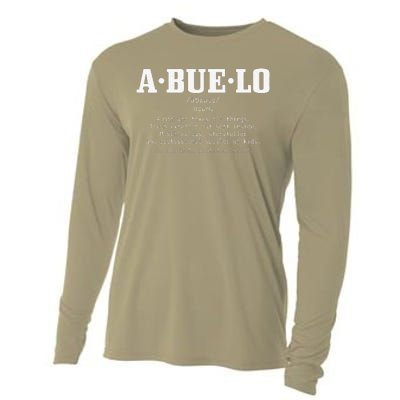 Abuelo Definition Funny Puerto Rican Mexican Fathers Day Cooling Performance Long Sleeve Crew