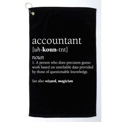Accountant Definition Funny Accounting Gift TShirt Golf Towel