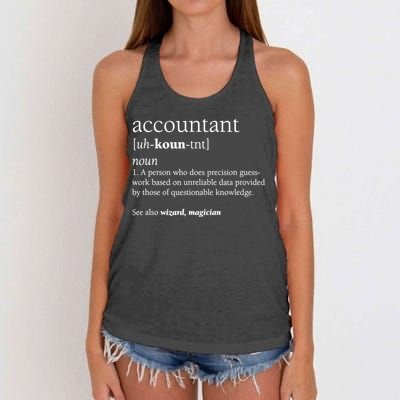 Accountant Definition Funny Accounting Gift TShirt Women's Knotted Racerback Tank