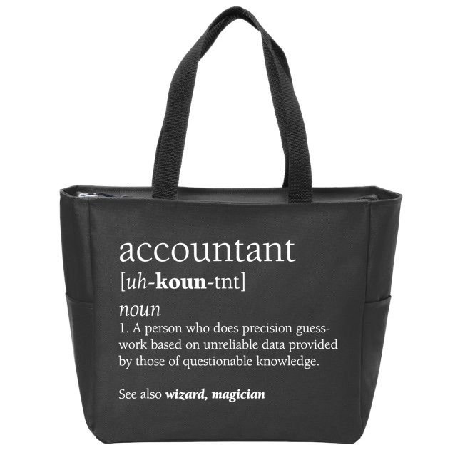 Accountant Definition Funny Accounting Gift TShirt Zip Tote Bag
