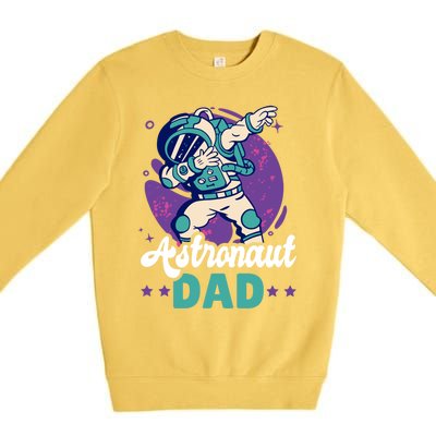 Astronaut Dad For The Galaxy For Father's Day Great Gift Premium Crewneck Sweatshirt