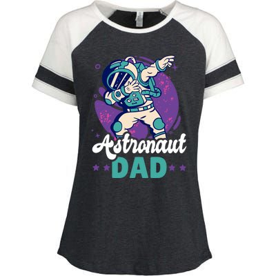 Astronaut Dad For The Galaxy For Father's Day Great Gift Enza Ladies Jersey Colorblock Tee