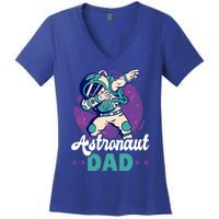 Astronaut Dad For The Galaxy For Father's Day Great Gift Women's V-Neck T-Shirt