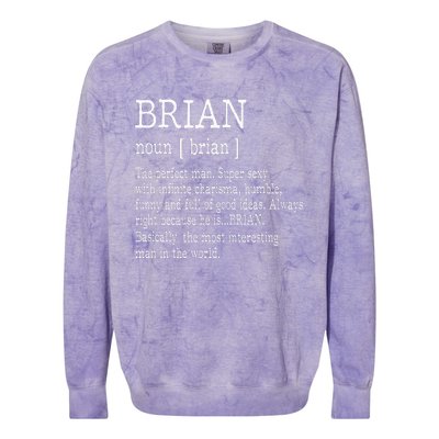 Adult Definition First Name Brian Colorblast Crewneck Sweatshirt