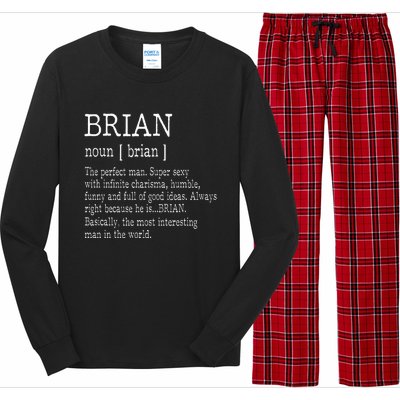 Adult Definition First Name Brian Long Sleeve Pajama Set