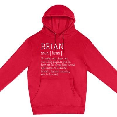 Adult Definition First Name Brian Premium Pullover Hoodie