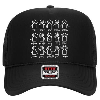 Algebra Dance Funny Graph Figures Math Equation High Crown Mesh Back Trucker Hat