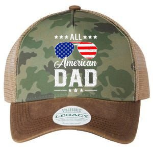 Allamerican Dad Funny Patriotic 4th Of July Legacy Tie Dye Trucker Hat