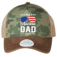 Allamerican Dad Funny Patriotic 4th Of July Legacy Tie Dye Trucker Hat