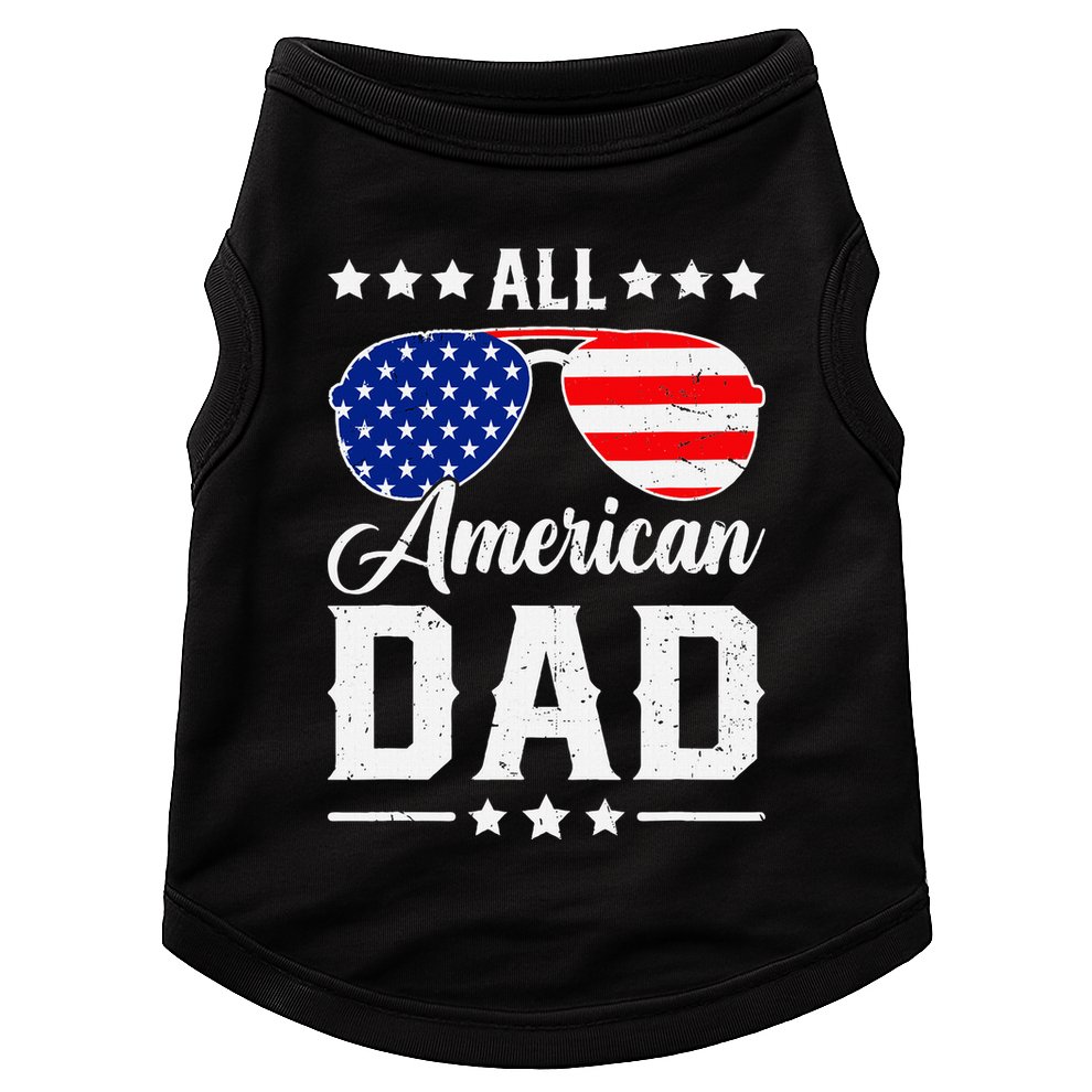 Allamerican Dad Funny Patriotic 4th Of July Doggie Tank