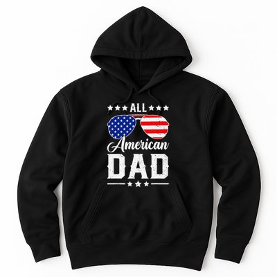 Allamerican Dad Funny Patriotic 4th Of July Hoodie