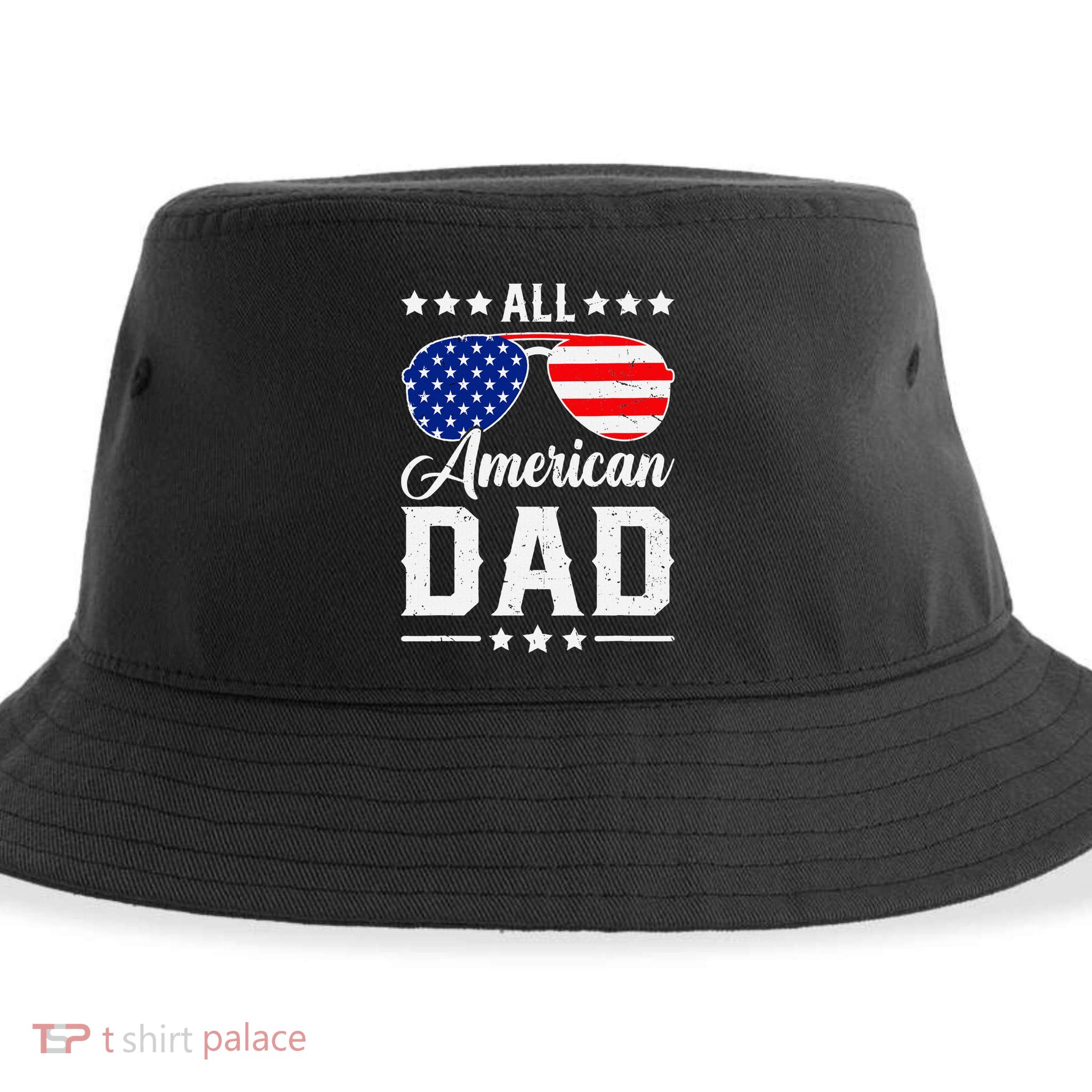 Allamerican Dad Funny Patriotic 4th Of July Sustainable Bucket Hat