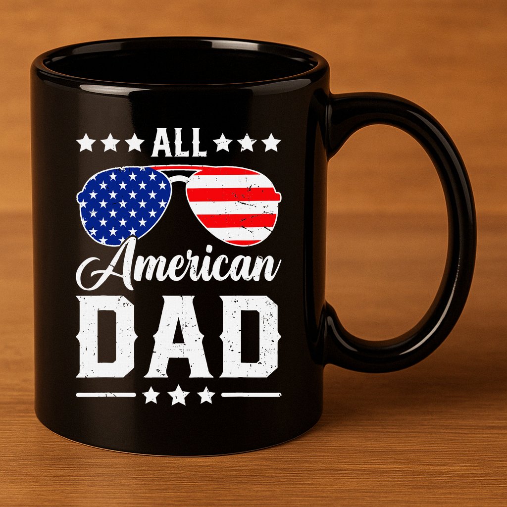 Allamerican Dad Funny Patriotic 4th Of July 11oz C Handle Ceramic Mug