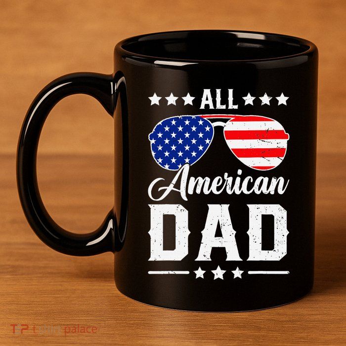 Allamerican Dad Funny Patriotic 4th Of July 11oz C Handle Ceramic Mug