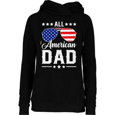 Allamerican Dad Funny Patriotic 4th Of July Womens Funnel Neck Pullover Hood