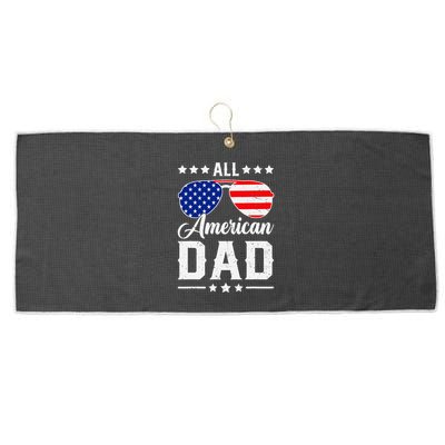 Allamerican Dad Funny Patriotic 4th Of July Large Microfiber Waffle Golf Towel