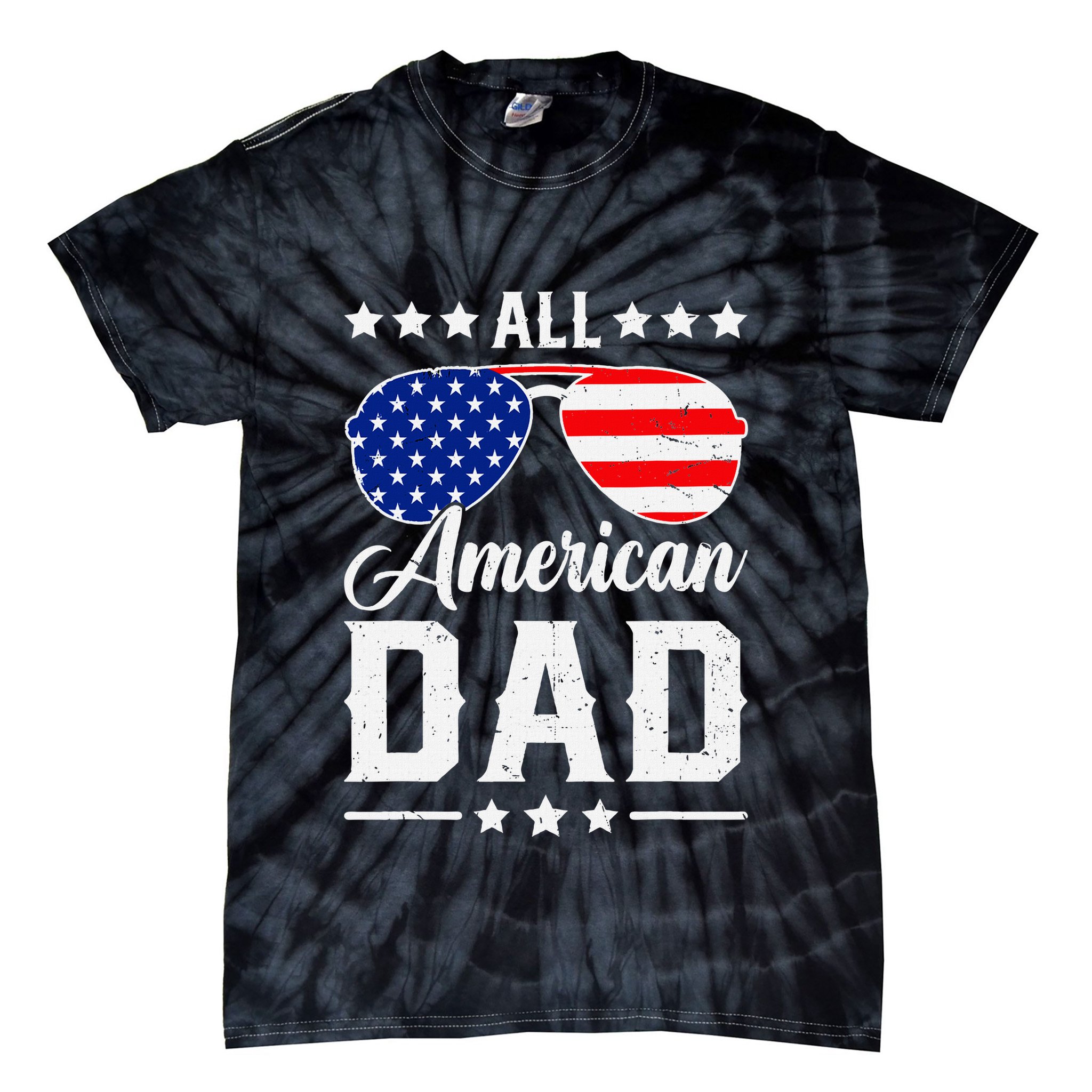 Allamerican Dad Funny Patriotic 4th Of July Tie-Dye T-Shirt