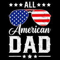 Allamerican Dad Funny Patriotic 4th Of July Cropped Pullover Crew
