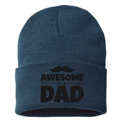 Awesome Dad Father's Day Gift Sustainable Knit Beanie