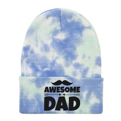 Awesome Dad Father's Day Gift Tie Dye 12in Knit Beanie