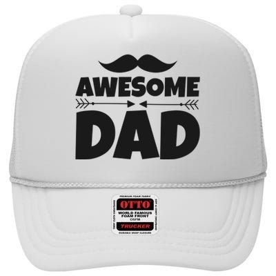 Awesome Dad Father's Day Gift High Crown Mesh Back Trucker Hat