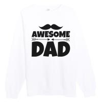 Awesome Dad Father's Day Gift Premium Crewneck Sweatshirt