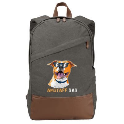 Amstaff Dad For Dog Lovers Fathers Day Tee Cotton Canvas Backpack