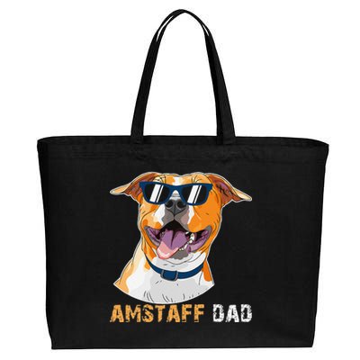 Amstaff Dad For Dog Lovers Fathers Day Tee Cotton Canvas Jumbo Tote