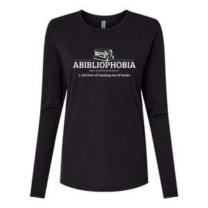 Abibliophobia Definition Funny Literature Book Lover Gift Womens Cotton Relaxed Long Sleeve T-Shirt