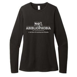 Abibliophobia Definition Funny Literature Book Lover Gift Womens CVC Long Sleeve Shirt