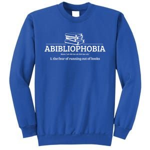 Abibliophobia Definition Funny Literature Book Lover Gift Sweatshirt