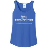 Abibliophobia Definition Funny Literature Book Lover Gift Ladies Essential Tank