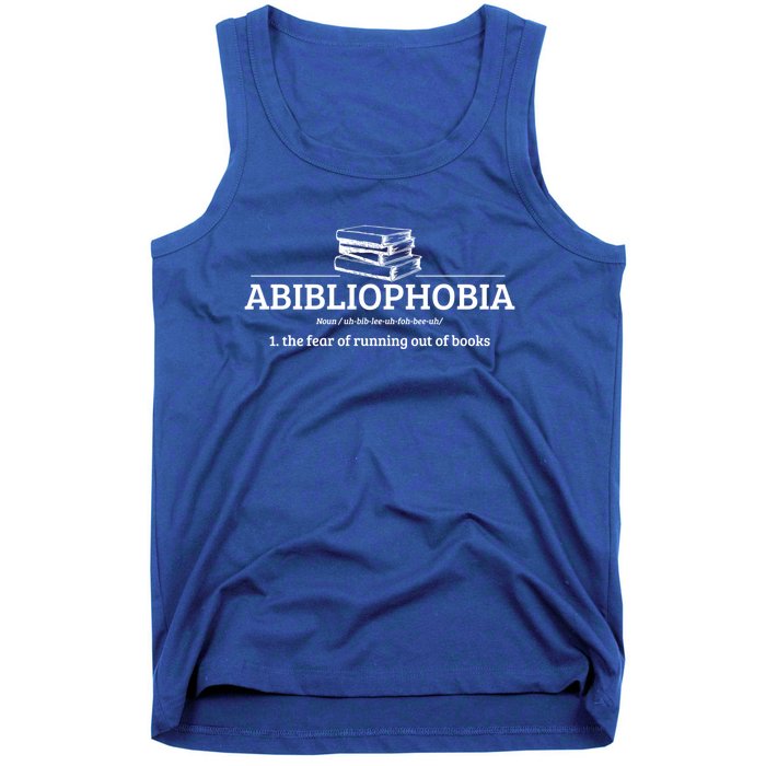 Abibliophobia Definition Funny Literature Book Lover Gift Tank Top