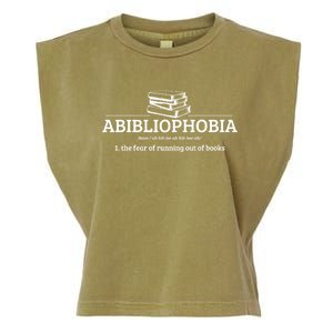 Abibliophobia Definition Funny Literature Book Lover Gift Garment-Dyed Women's Muscle Tee