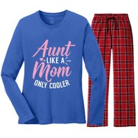 Aunt Definition Funny Mothers Sister Cool Aunts Crew Great Gift Women's Long Sleeve Flannel Pajama Set 