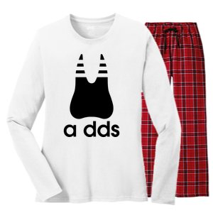 A Dds Funny Dentist Dentistry Dental Medicine Dental Nurse Women's Long Sleeve Flannel Pajama Set 