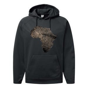 Africa Dna Flag Thumb Fingerprint Roots Proud Performance Fleece Hoodie