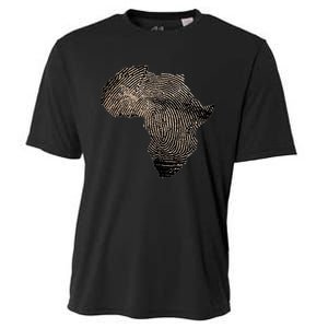 Africa Dna Flag Thumb Fingerprint Roots Proud Cooling Performance Crew T-Shirt