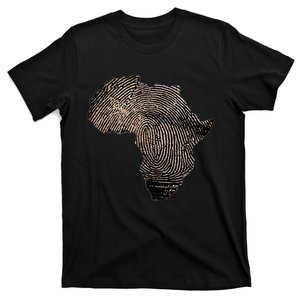 Africa Dna Flag Thumb Fingerprint Roots Proud T-Shirt