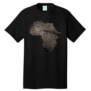 Africa Dna Flag Thumb Fingerprint Roots Proud Tall T-Shirt