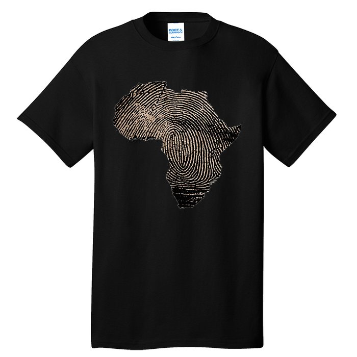 Africa Dna Flag Thumb Fingerprint Roots Proud Tall T-Shirt