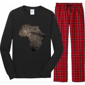 Africa Dna Flag Thumb Fingerprint Roots Proud Long Sleeve Pajama Set